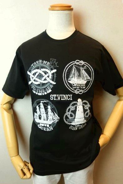 セール50%OFF ヴィンチ VINCI 半袖Tシャツ ブラック 春夏新作 カットソー メンズウェア ヴィンチ服画像1