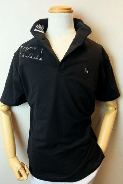 セール３０％ＯＦＦ ヴィオラ VIOLA 半袖ポロシャツ ブラック 3L 4L 春夏新作 カットソー ベア天竺 ラインストーン メンズウェア画像１