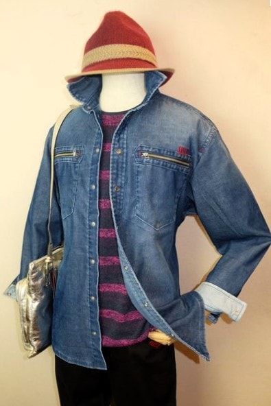 コードビー CODE:B コーデュロイシャツ インディゴブルー 秋冬新作 カジュアルシャツ オーバーシャツ バラシ メンズウェア画像1