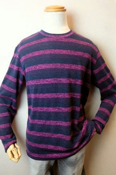 コードビー CODE:B ロングTシャツ ネイビー 秋冬新作 カットソー ニットロングTシャツ バラシ メンズウェア画像1