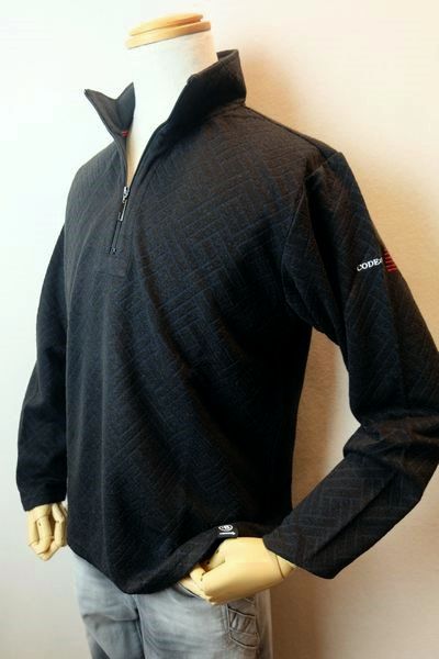 コードビー CODE:B カットソー ブラック 秋冬新作 ロングTシャツ ジャガード織り バラシ メンズウェア画像1