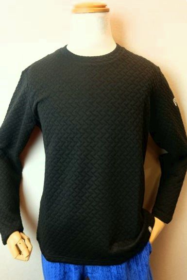 コードビー CODE:B ロングTシャツ ブラック 秋冬新作 カットソー ジャガード織り バラシ メンズウェア画像1