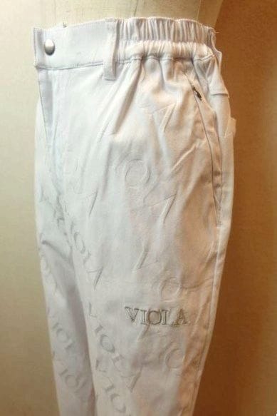 ヴィオラ VIOLA カジュアルパンツ ホワイト オールシーズン品 ストレッチジャージ生地 ギャザー付き メンズウェア画像１