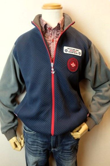 セール５０％ＯＦＦスペシャルプライス ヴィンチ VINCI ブルゾン ネイビー 秋冬新作 トラックジャケット メンズウェア ヴィンチ服画像１