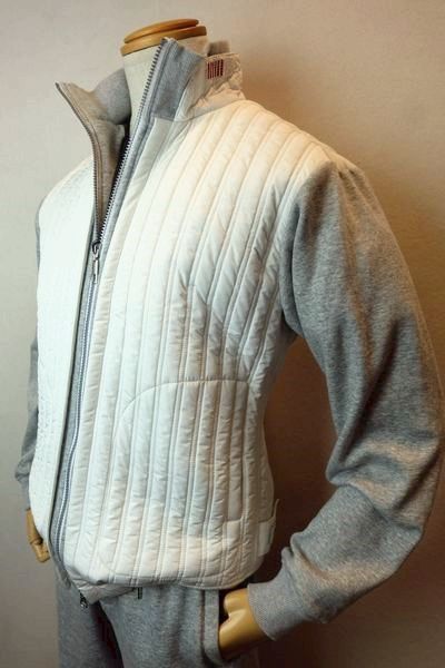 セール35%OFF コードビー CODE:B 中綿ジャケット ホワイト 秋冬新作 ブルゾン スウェット 裏起毛 バラシ メンズウェア画像1