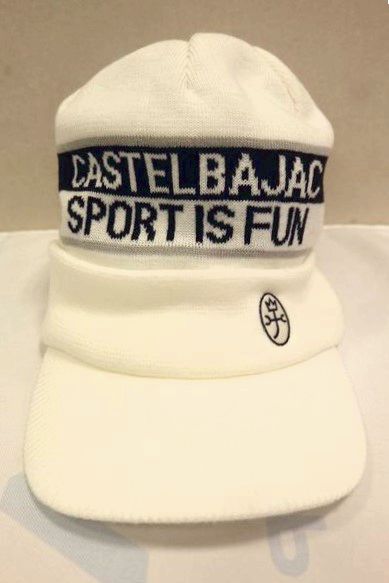 セール20%OFF カステルバジャック CASTELBAJAC ニットキャップ ホワイト 秋冬新作 ツバ付き ゴルフ メンズ帽子画像1