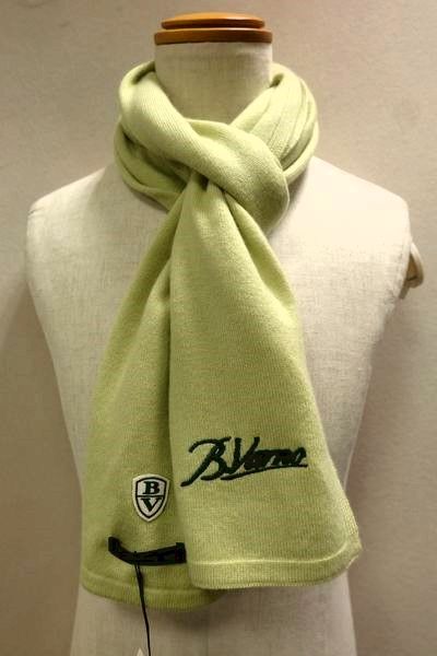 セール３０％ＯＦＦ バーニヴァーノ BARNIVARNO マフラー ライムグリーン 秋冬定番品 カシミヤ100% 日本製 メンズ レディース画像１