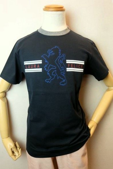 ラウラフェリーチェ Laura Felice 半袖Ｔシャツ ネイビー 春夏新作 カットソー ブリングアウト メンズウェア画像１
