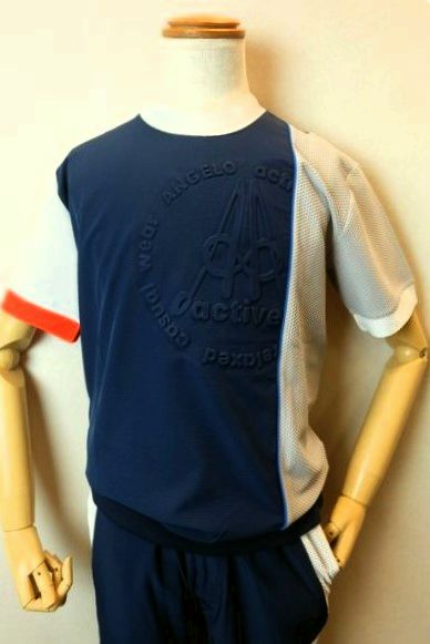 セール３５％ＯＦＦ アンジェロアクティブ ANGELOactive 半袖Ｔシャツ ネイビー 春夏新作 ガルバス カットソー アンジェロ服 メンズウェア画像１