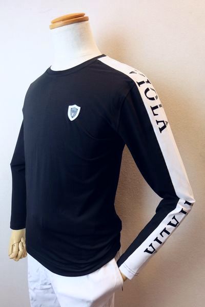 ヴィオラ VIOLA ロングＴシャツ ブラック 秋冬新作 ベア天竺 ストレッチカットソー メンズウェア画像１