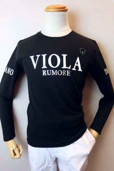 ヴィオラ VIOLA ロングTシャツ ブラック オールシーズン新作 カットソー ふくれ織り生地 メンズウェア画像1