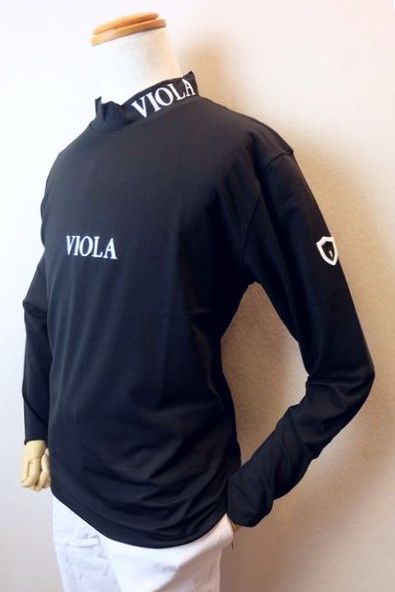ヴィオラ VIOLA ロングＴシャツ ブラック 秋冬新作 ベア天竺 モックネック ストレッチカットソー メンズウェア画像１