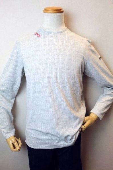 コードビー CODE:B ロングＴシャツ グレー 秋冬新作 カットソー ヘリンボン柄 バラシ メンズウェア画像１