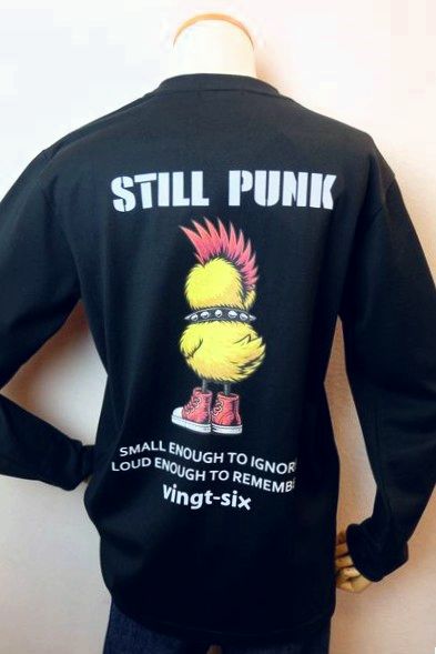vingt-six ヴァンシス ロングＴシャツ ブラック 秋冬新作定番品 STILL PUNK カットソー 日本製 26 コードビー服 メンズウェア画像１
