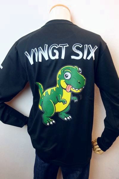 vingt-six ヴァンシス ロングTシャツ ブラック 秋冬新作定番品 DINOSAUR カットソー 日本製 26 コードビー服 メンズウェア画像1