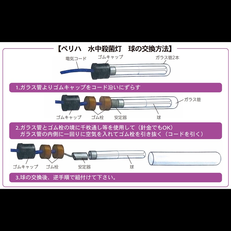 ペリハの水中殺菌灯　36W・54W交換球