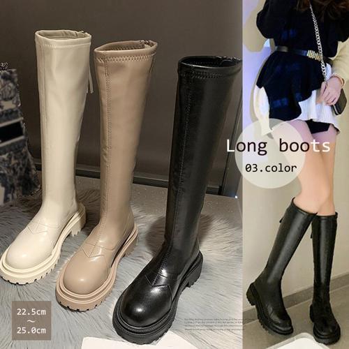 ロングブーツ レディース 厚底ブーツ韓国|ニーハイブーツ|シューズ