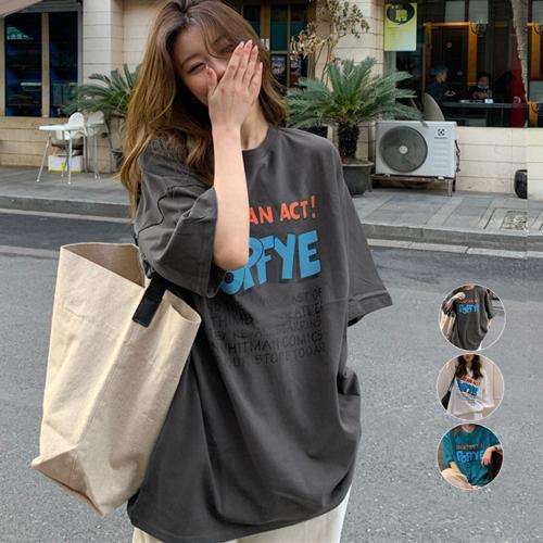 ロゴTシャツ レディース半袖ゆるtシャツ【ネコポス可】|Tシャツ・カットソー|トップス
