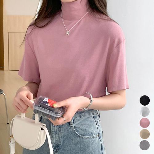 ハイネック半袖tシャツ レディース 薄手【ネコポス可】|Tシャツ・カットソー|トップス