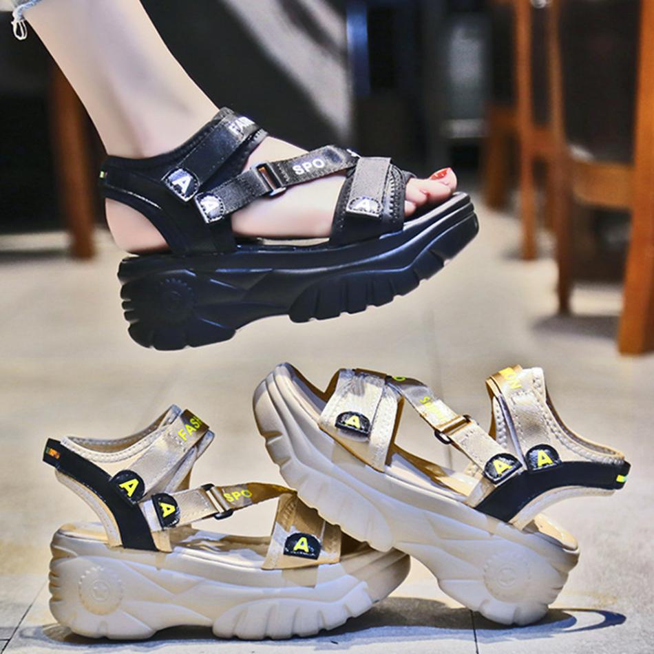 厚底スポーツサンダル ベルクロサンダル夏|サンダル|シューズ