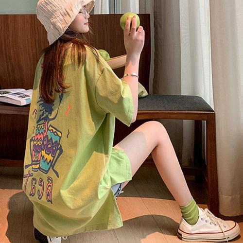 プリントＴシャツ チュニックロンt 半袖【ネコポス可】|Tシャツ・カットソー|トップス