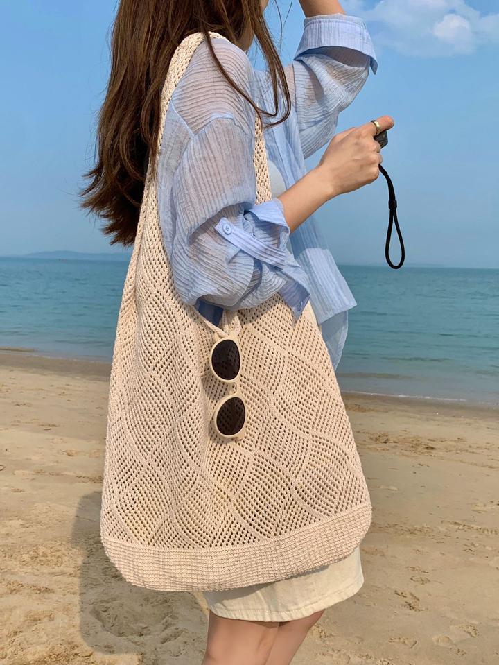 [EMIS] LINEN BEACH バッグ★新作・24SS★韓国ファッション★ EMIS] LINEN BEACH バッグ☆新作・24SS☆韓国ファッション
