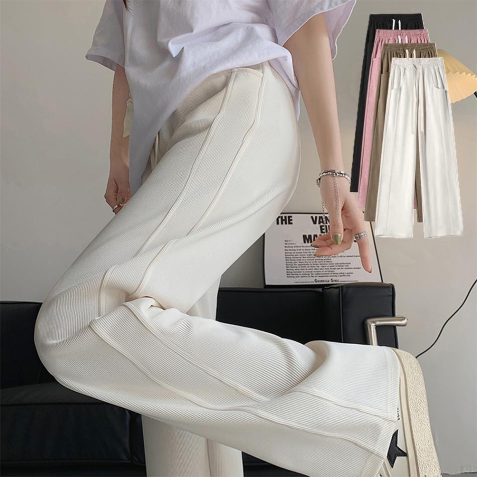 無地ロングパンツ 厚手 脚長パンツ 秋冬|ワイドパンツ|パンツ