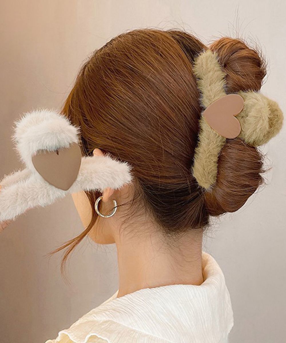 ̮ファーヘアクリップ