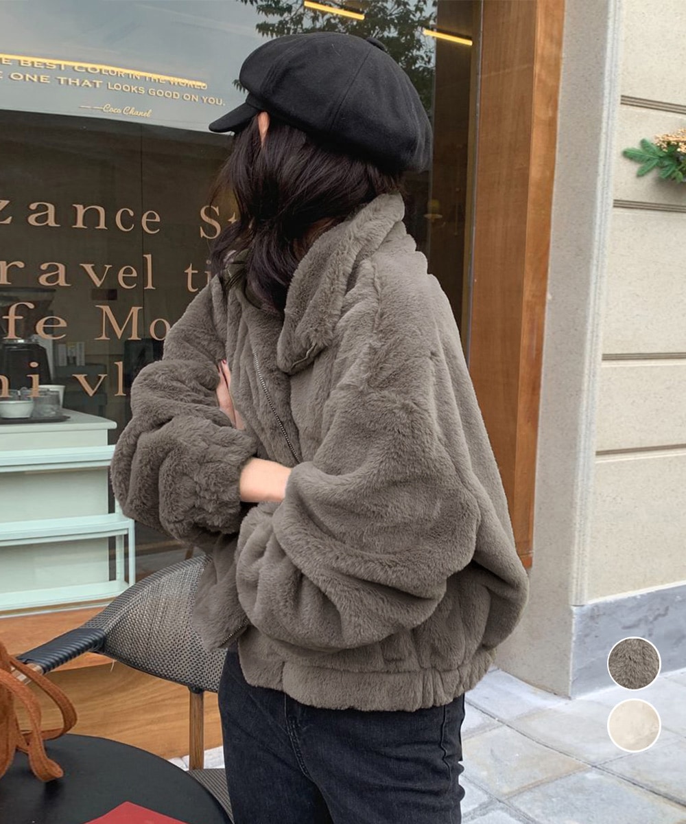 【冬物大幅値下げ！】poppy アウター あさぎーにょ ゴブランボアブルゾン 冬物大幅値下げ！】poppy アウター あさぎーにょ ゴブランボアブルゾン