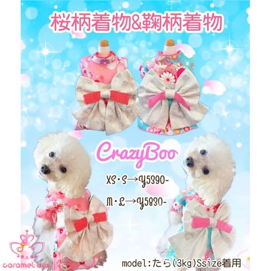 Crazy Boo 花柄お着物 被布コート付き 和花柄被布コート クレイジー