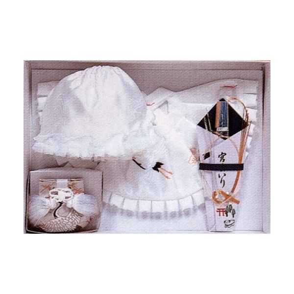 お宮参り用フード4点セット（男児用） ・ 男児一ッ身・小物・紋入