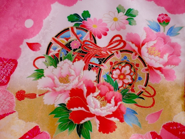 お宮参り着物正絹（初着・産着）女児G5-12つつみに手毬