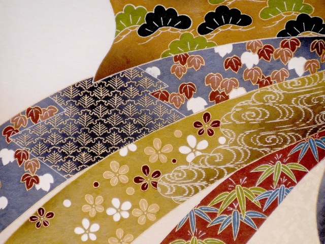 【美品】逸品　高級刺繍　正絹　初着　宝船 美品】逸品 高級刺繍 正絹 初着 宝船