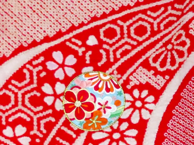 お宮参り特選着物正絹（初着・産着）女児G8-93 総絞-熨斗目・手毬柄