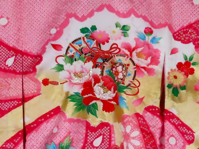 子供用祝帯　新品未使用　全通柄　手鞠　正絹100% 未仕立て ⭐️新品未仕立て 長襦袢 2点セット 四十八手柄 魔除け 絹100 羽裏