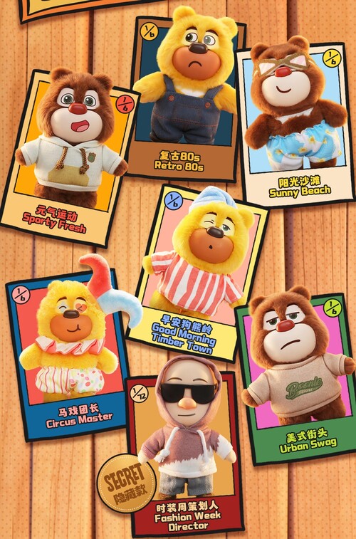 公式】BLINDBOX 熊出没 ファッションウィーク ぬいぐるみストラップ