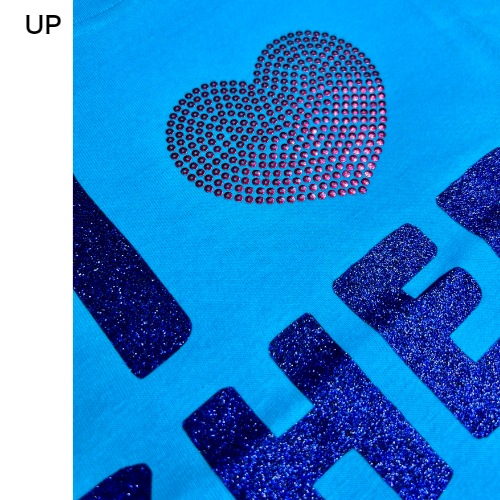 I LOVE CHEER グリッターTシャツ【55チア オリジナル】 | 55チア