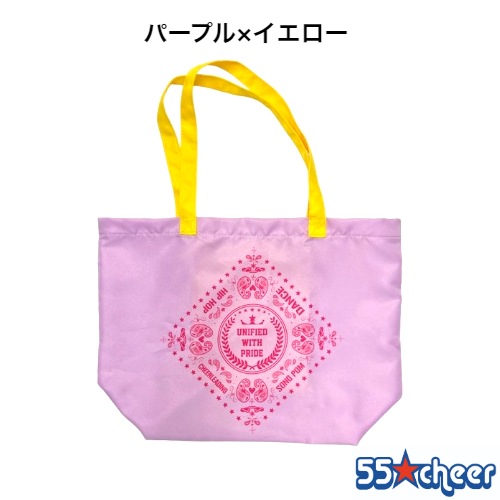 SALE 折りたたみバッグ / パープル×イエロー【55チア オリジナル