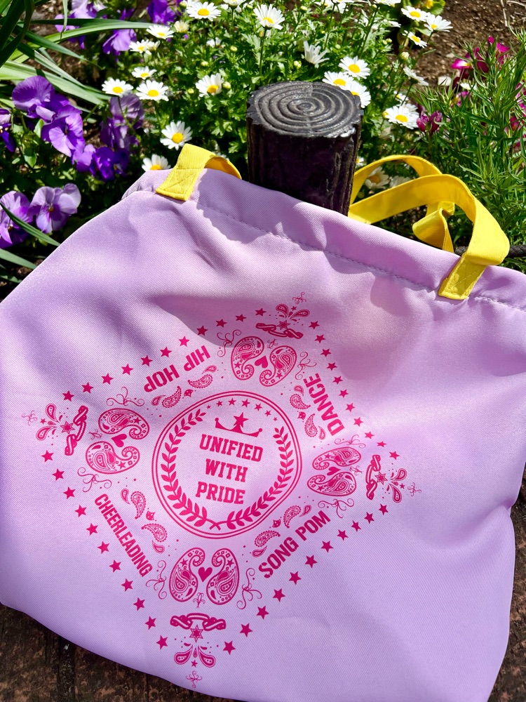 SALE 折りたたみバッグ / パープル×イエロー【55チア オリジナル