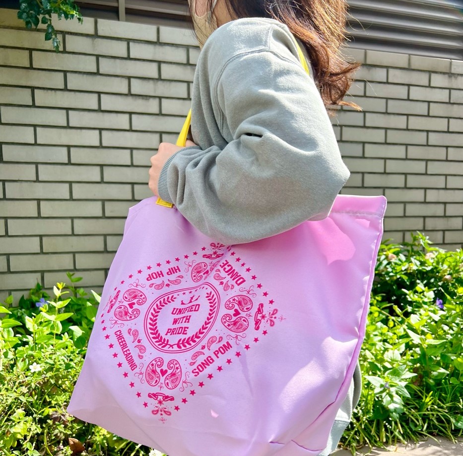 SALE 折りたたみバッグ / パープル×イエロー【55チア オリジナル