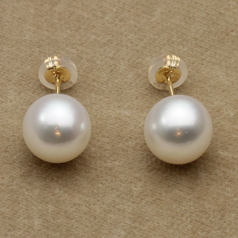 南洋真珠ピアス タヒチ黒南洋真珠 ピアス 真珠 10mm 14Kホワイトゴールド | 宮崎