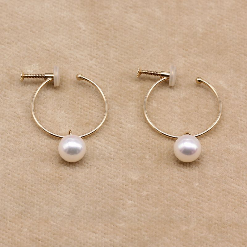 フープイヤリングER-01アコヤ真珠チャーム付き | ジェイパール  