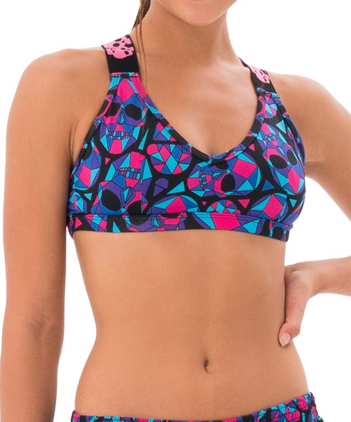 レディース アクティブウェア ロッキースポーツブラ Oxgskd Po 柄 Skullmond Black Womens フィットネス 69slam ロックスラム 日本代理店 メンズ レディース