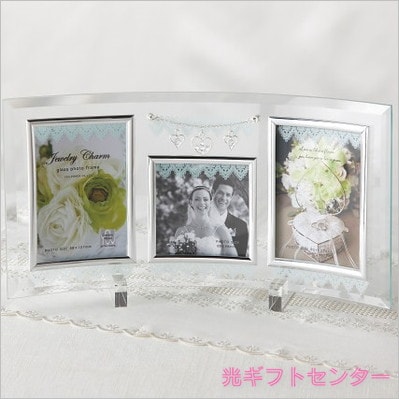 ジュエリーチャーム ガラスフォトフレーム 3窓 GF-03552 なら 全