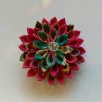 玉手箱　つまみ細工ブローチＫ（１点物）|玉手箱　和小物&装飾品|女性作家ハンドメイド雑貨
