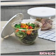 HARIO　ハリオ　レンジフタ付　耐熱ガラス製ボウル　２個セット　MXPF-3506-W
