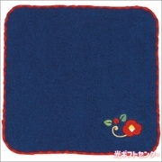 くろちく　おしゃれ刺繍ミニハンカチ　つばき