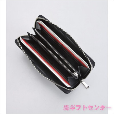 新品タケオキクチ THE SHOP TK デニム＆Fレザー ラウンドジップ 長財布 メンズ