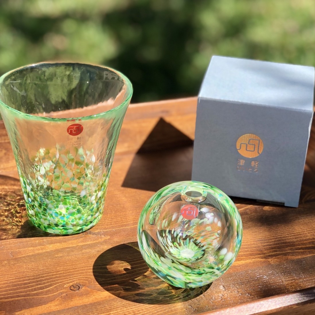 津軽びいどろ にほんの色 ふうけい 一輪挿し 夏の田園