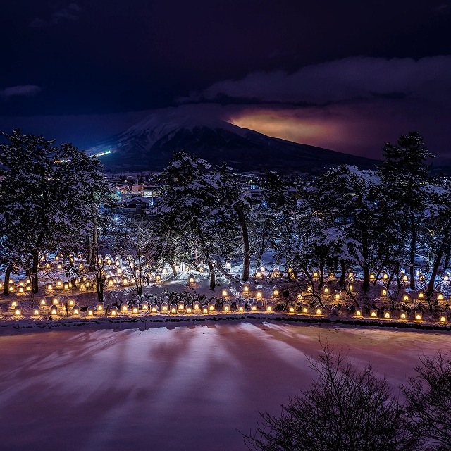 津軽びいどろ にほんの色 ふうけい 一輪挿し 雪の灯